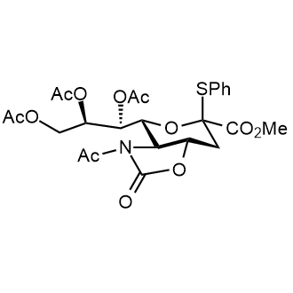 Methyl 5-Acetamido-7,8,9-tri-O-acetyl-5-N,4-O-carbonyl-3,5-dideoxy-2-S-phenyl-2-thio-D-glycero-beta-D-galacto-2-nonulopyranosylonate Chemical Structure