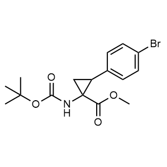 Methyl2-(4-bromophenyl)-1-((tert-Butoxycarbonyl)amino)cyclopropane-1-carboxylate Chemical Structure