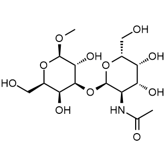 N-((2R,3R,4R,5R,6R)-2-(((2R,3S,4S,5R,6R)-3,5-dihydroxy-2-(hydroxymethyl)-6-methoxytetrahydro-2H-pyran-4-yl)oxy)-4,5-dihydroxy-6-(hydroxymethyl)tetrahydro-2H-pyran-3-yl)acetamide Chemical Structure