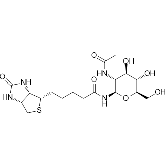 N-((2R,3R,4R,5S,6R)-3-acetamido-4,5-dihydroxy-6-(hydroxymethyl)tetrahydro-2H-pyran-2-yl)-5-((3aS,4S,6aR)-2-oxohexahydro-1H-thieno[3,4-d]imidazol-4-yl)pentanamide التركيب الكيميائي