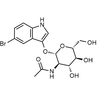 N-((2S,3R,4R,5S,6R)-2-((5-bromo-1H-indol-3-yl)oxy)-4,5-dihydroxy-6-(hydroxymethyl)tetrahydro-2H-pyran-3-yl)acetamide Chemical Structure