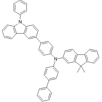 N-([1,1'-Biphenyl]-4-yl)-9,9-dimethyl-N-(4-(9-phenyl-9H-carbazol-3-yl)phenyl)-9H-fluoren-2-amine التركيب الكيميائي