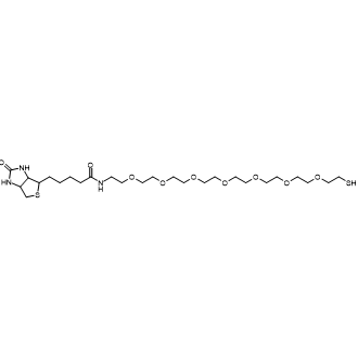 N-(23-Mercapto-3,6,9,12,15,18,21-heptaoxatricosyl)-5-(2-oxohexahydro-1H-thieno[3,4-d]imidazol-4-yl)pentanamide Chemical Structure