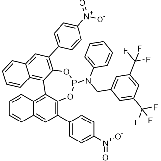 N-(3,5-bis(trifluoromethyl)benzyl)-2,6-bis(4-nitrophenyl)-N-phenyldinaphtho[2,1-d:1',2'-f][1,3,2]dioxaphosphepin-4-amine Chemical Structure