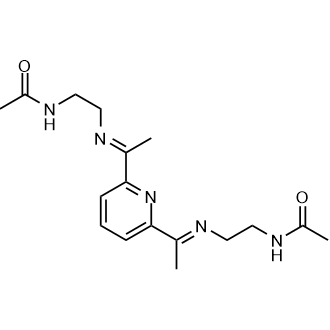 N,N'-((((1E,1'E)-Pyridine-2,6-diylbis(ethan-1-yl-1-ylidene))bis(azanylylidene))bis(ethane-2,1-diyl))diacetamide Chemische Struktur