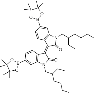 N,N'-Bis(2-ethylhexyl)-6,6'-bis(4,4,5,5-tetramethyl-1,3,2-dioxaborolan-2-yl)isoindigo Chemische Struktur