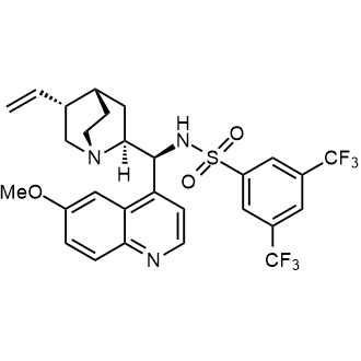 N-[(8α,9S)-6'-Methoxycinchonan-9-yl]-3,5-bis(trifluoromethyl)benzenesulfonamide 化学構造