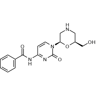 N-[1,2-dihydro-1-[(2R,6S)-6-(hydroxymethyl)-2-morpholinyl]-2-oxo-4-pyrimidinyl]-Benzamide Chemische Struktur