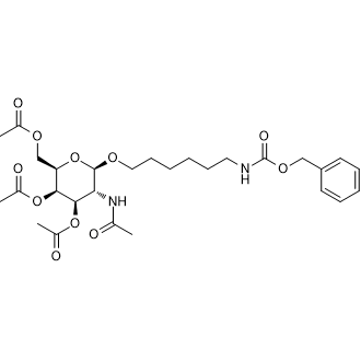 N-[6-[[3,4,6-Tri-O-acetyl-2-(acetylamino)-2-deoxy-beta-D-galactopyranosyl]oxy]hexyl]carbamic acid phenylmethyl ester Chemische Struktur