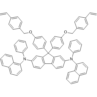 N2,N7-Di(naphthalen-1-yl)-N2,N7-diphenyl-9,9-bis(4-((4-vinylbenzyl)oxy)phenyl)-9H-fluorene-2,7-diamine Chemical Structure