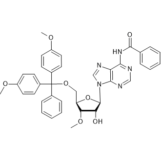 N-Benzoyl-5′-O-[bis(4-methoxyphenyl)phenylmethyl]-2′-O-methyladenosine 化学構造