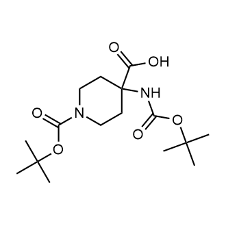 N-BOC-Amino-(4-N-BOC-piperidinyl)carboxylic acid 化学構造