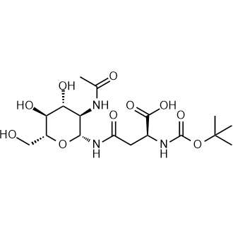 Nω-(2-Acetamido-2-deoxy-β-D-glucopyranosyl)-Nα-(tert-butoxycarbonyl)-L-asparagine Chemical Structure