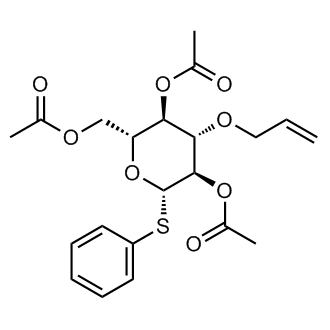 Phenyl 2,4,6-Tri-O-acetyl-3-O-allyl-1-thio-β-D-glucopyranoside 化学構造