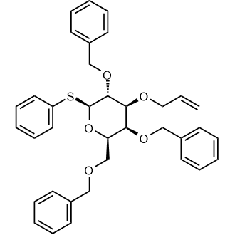 Phenyl 3-O-Allyl-2,4,6-tri-O-benzyl-1-thio-β-D-galactopyranoside Chemical Structure