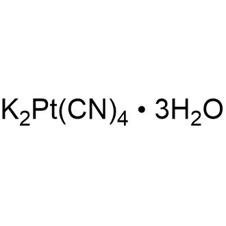 Potassium tetracyanoplatinate(II) trihydrate 化学構造