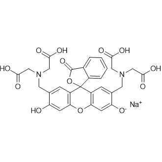 Sodium 2',7'-bis((bis(carboxymethyl)amino)methyl)-3'-hydroxy-3-oxo-3H-spiro[isobenzofuran-1,9'-xanthen]-6'-olate Chemical Structure