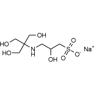 Sodium 3-((1,3-dihydroxy-2-(hydroxymethyl)propan-2-yl)amino)-2-hydroxypropane-1-sulfonate Chemische Struktur