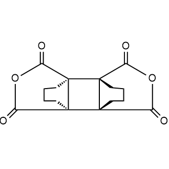 Tricyclo[6.4.0.02,7]dodecane-1,8:2,7-tetracarboxylic dianhydride 化学構造