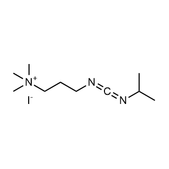 Trimethyl[3-({[(propan-2-yl)imino]methylidene}amino)propyl]azanium iodide 化学構造