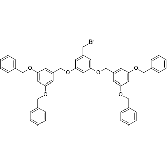 ((((((5-(Bromomethyl)-1,3-phenylene)bis(oxy))bis(methylene))bis(benzene-5,3,1-triyl))tetrakis(oxy))tetrakis(methylene))tetrabenzene 化学構造