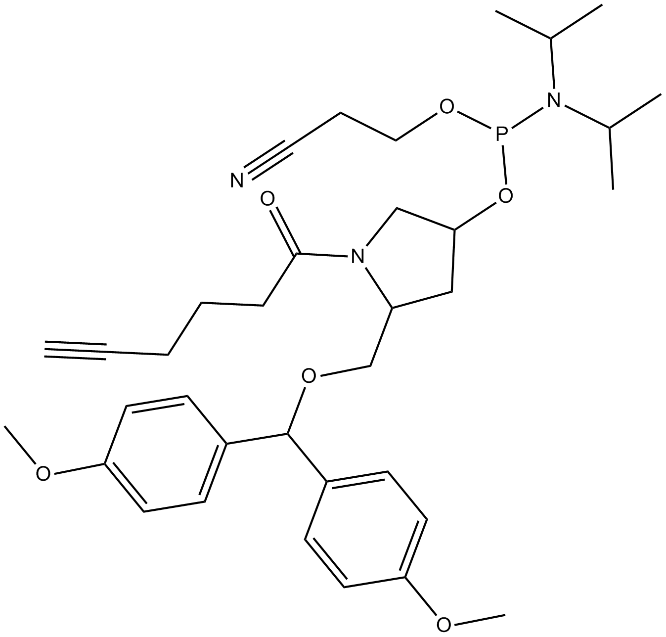 Alkyne Amidite, hydroxyprolinol Chemical Structure