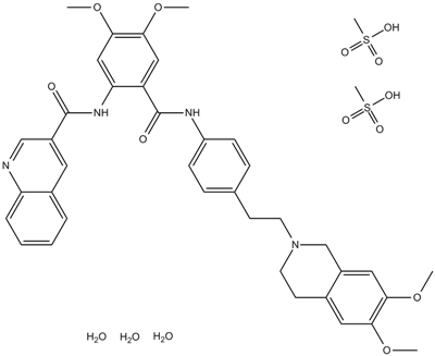 Tariquidar methanesulfonate, hydrate Chemische Struktur