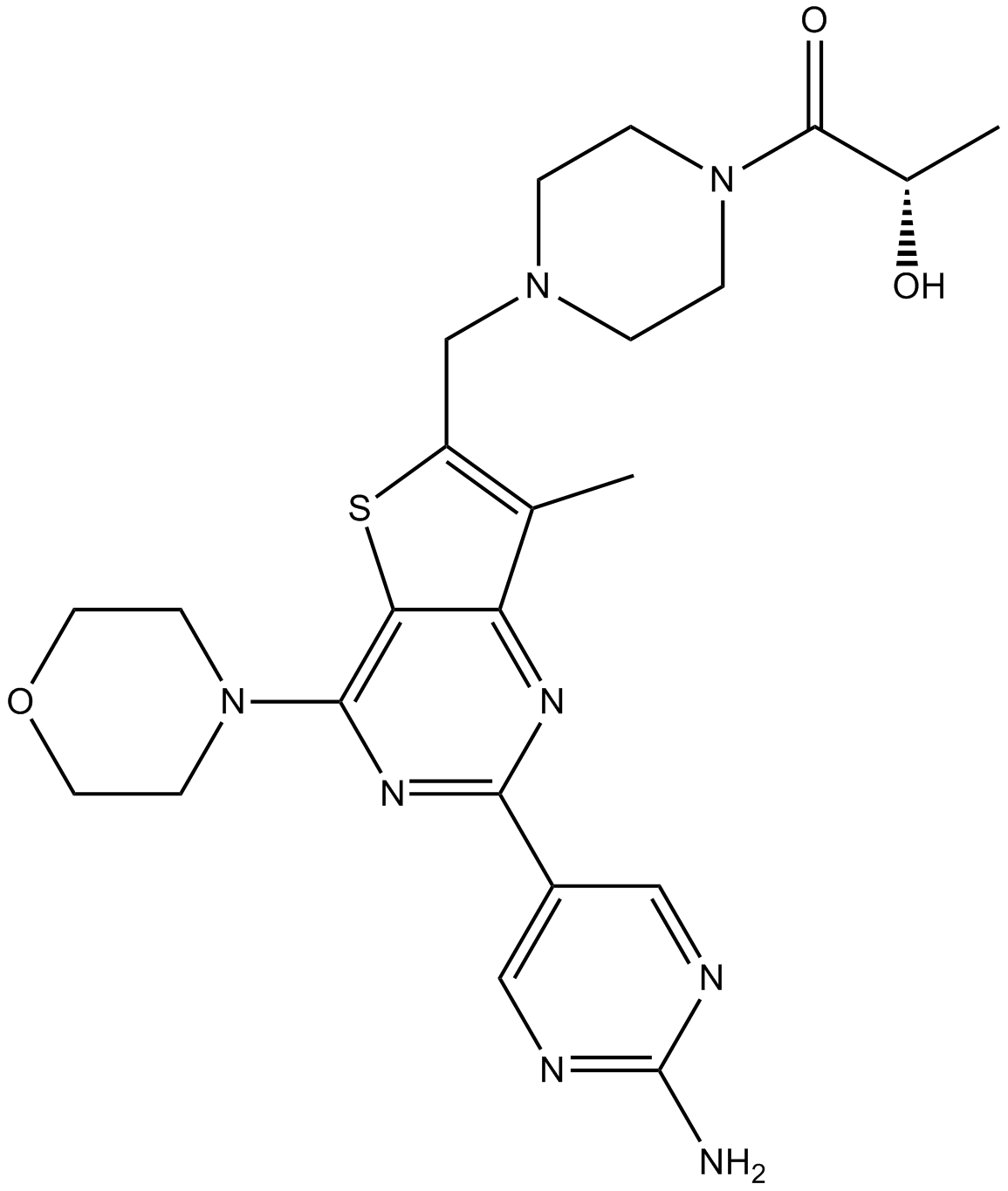 GDC-0980 (RG7422) 化学構造