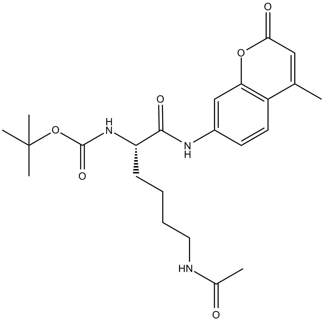 Boc-Lys(Ac)-AMC Chemical Structure