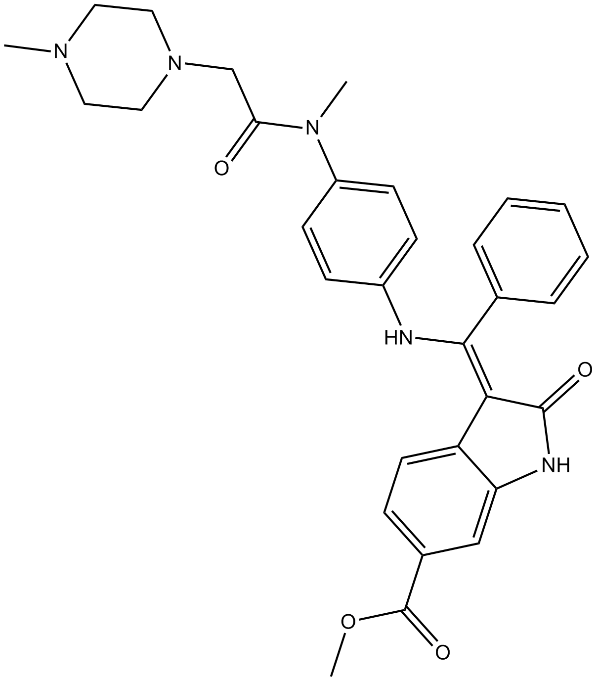 Nintedanib (BIBF 1120) التركيب الكيميائي