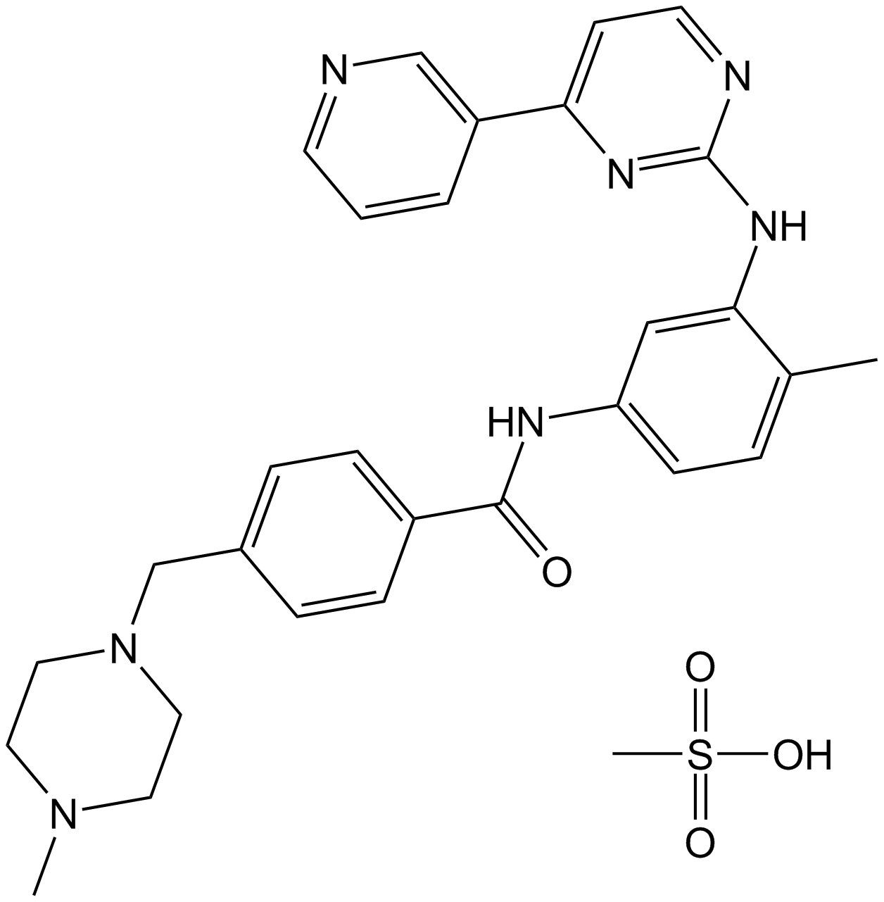 Imatinib Mesylate (STI571)  Chemical Structure
