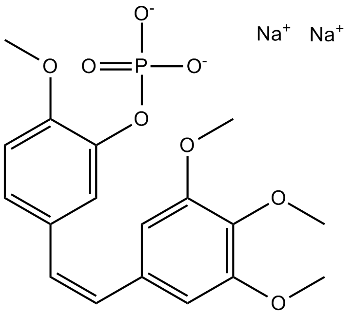 Fosbretabulin (Combretastatin A4 Phosphate (CA4P)) Disodium 化学構造