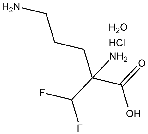 DL-α-Difluoromethylornithine (hydrochloride hydrate) 化学構造