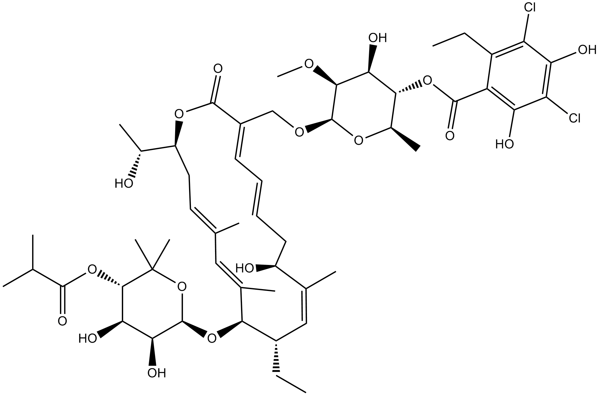 Fidaxomicin Chemische Struktur