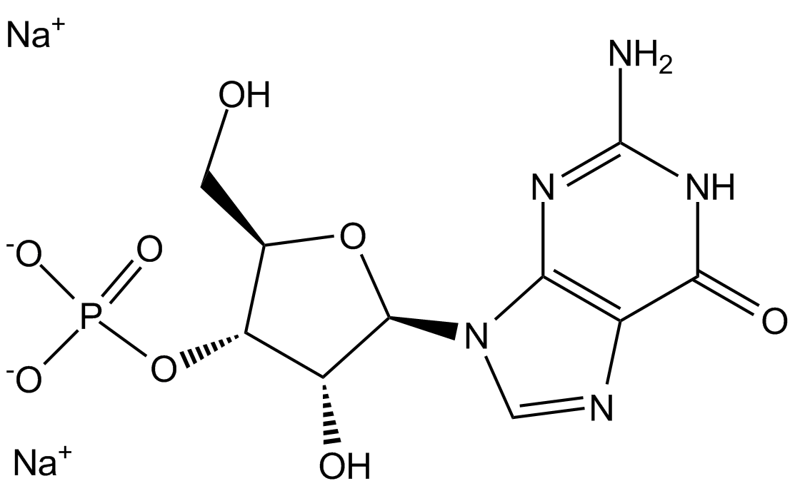 Guanosine-2'(3')-monophosphate disodium salt 化学構造