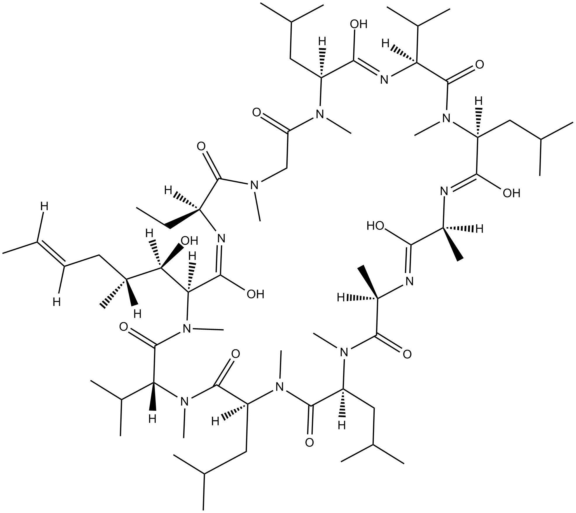 Cyclosporin H Chemische Struktur