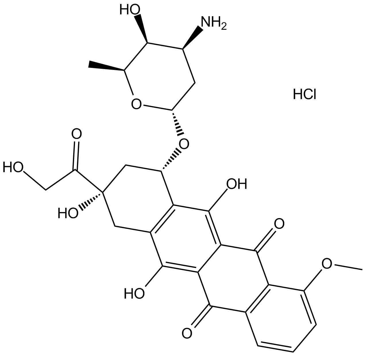 Doxorubicin (Adriamycin) HCl  Chemical Structure