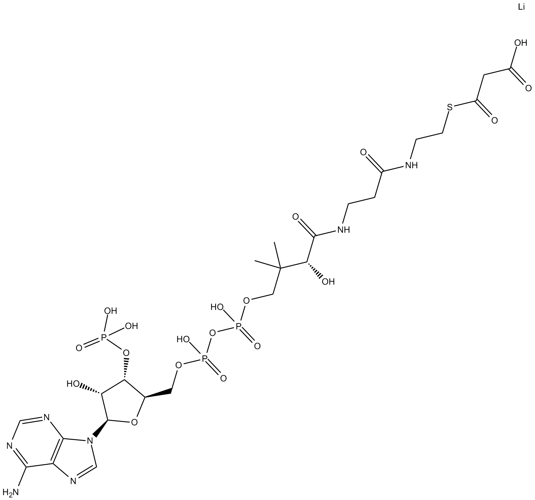 Malonyl Coenzyme A (lithium salt) Chemical Structure