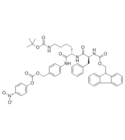 Fmoc-Phe-Lys(Boc)-PAB-PNP Chemische Struktur