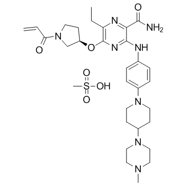 Naquotinib mesylate (ASP8273) 化学構造