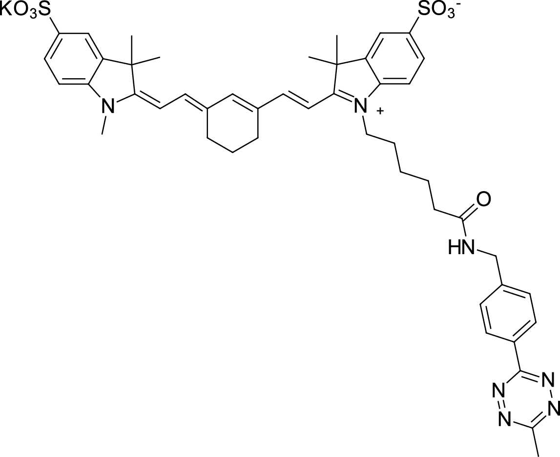 Sulfo-Cyanine7 tetrazine Chemische Struktur