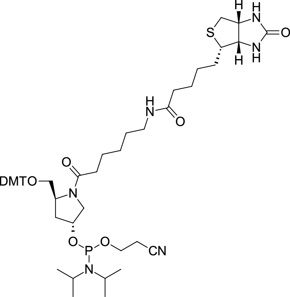 Biotin phosphoramidite (hydroxyprolinol) Chemical Structure