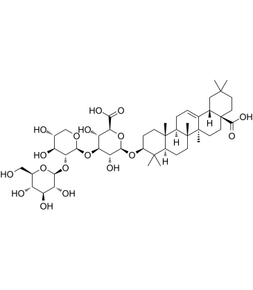 Oleanolic acid-3-O-glucosyl(1-2)xylyl(1-3)glucosiduronic acid 化学構造