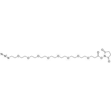 Azido-PEG8-NHS ester 化学構造