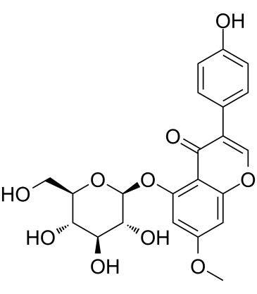 Prunetin 5-O-β-D-glucopyranoside Chemical Structure