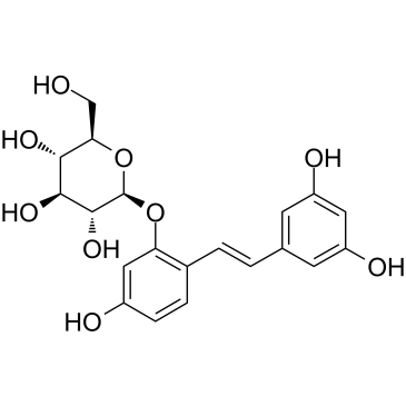 Oxyresveratrol 2-O-β-D-glucopyranoside Chemical Structure