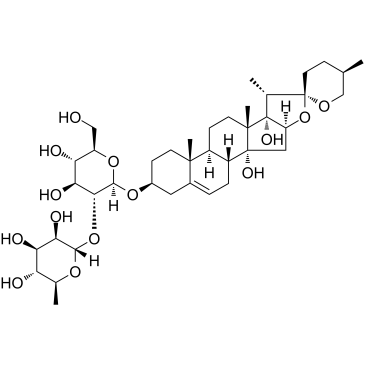 Ophiogenin 3-O-α-L-rhamnopyranosyl-(1→2)-β-D-glucopyranoside 化学構造