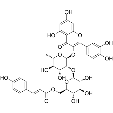 Quercetin 3-O-β-D-(6’’-p-coumaroyl)glucopyranosyl(1→2)-α-L-rhamnopyranoside التركيب الكيميائي