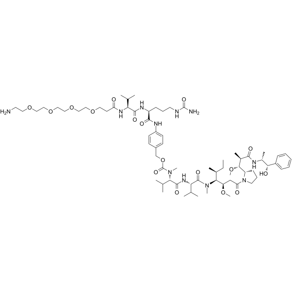 Amino-PEG4-Val-Cit-PAB-MMAE Chemical Structure