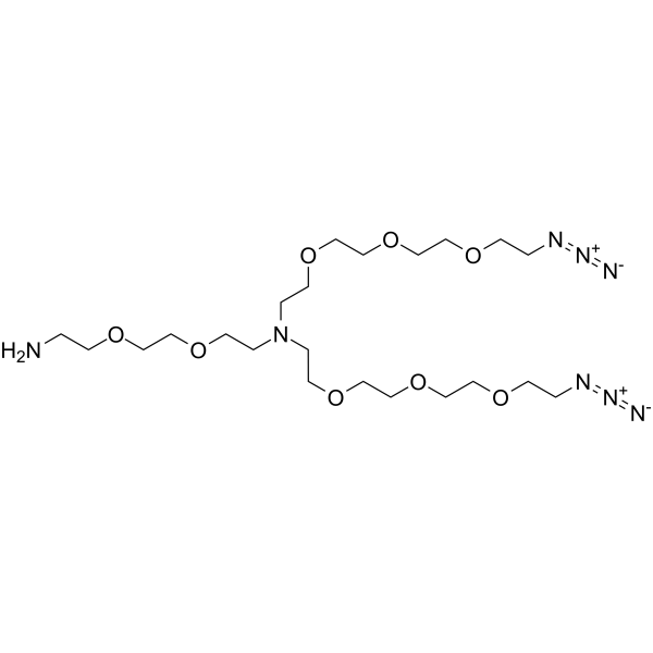 N-(Amino-PEG2)-N-bis(PEG3-azide) التركيب الكيميائي